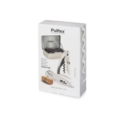 Подарочный винный набор из штопора и кожаного чехла для штопора ClickCut Set, серебристый-16