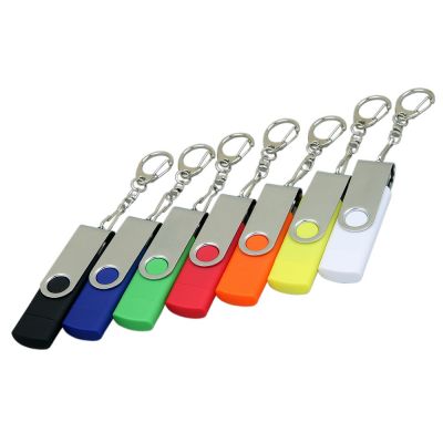 Флешка с  поворотным механизмом, c дополнительным разъемом Micro USB, 16 Гб, белый-3