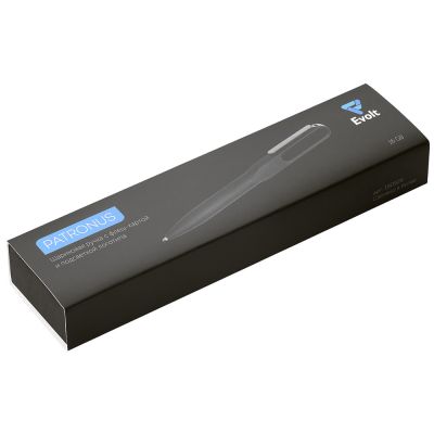 Металлическая ручка с флешкой на 16 Гб и светящимся логотипом Patronus, матовая черная-10