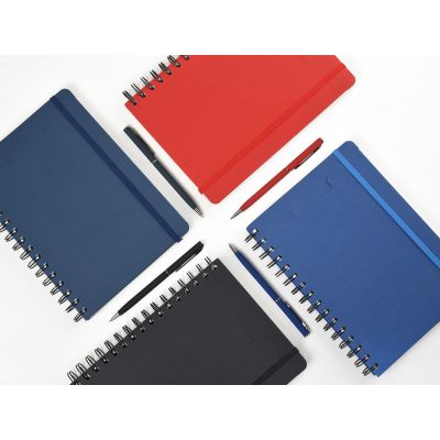 Ежедневник недатированный на гребне А5 Pragmatic, темно-синий-10