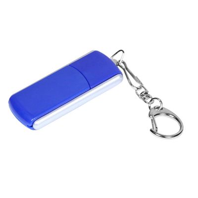 Флешка промо прямоугольной формы, выдвижной механизм, 64 Гб, синий-0