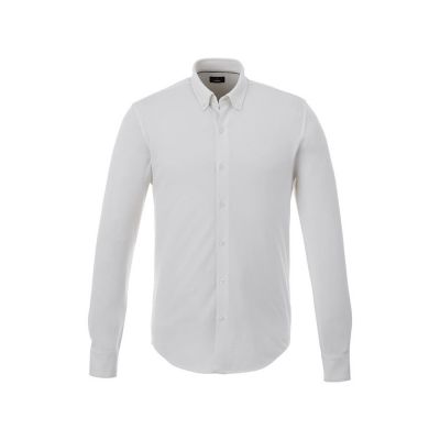Мужская рубашка Bigelow из пике с длинным рукавом, белый-1