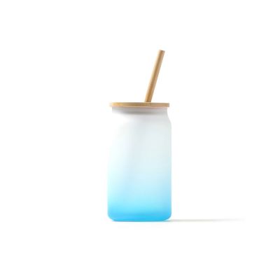 Стакан стеклянный DALBY с цветным градиентом, 350 мл, белый/королевский синий-0