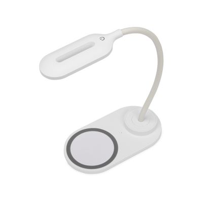 Настольный светильник с беспроводной зарядкой Flamp, белый-0