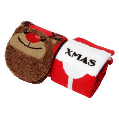Набор носков с рождественской символикой в мешке мужские, 2 пары, красный-1