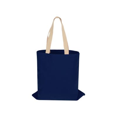 Сумка для шопинга Steady из хлопка с парусиновыми ручками, 260 г/м2, темно-синий-2