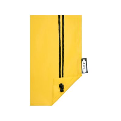 Рюкзак со шнурком Oriole из переработанного ПЭТ, желтый-4