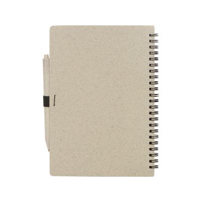 Блокнот А5 Toledo M, бежевый + ручка шариковая Pianta из пшеничной соломы, бежевый-7