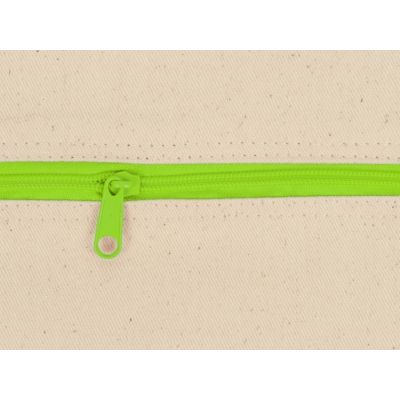 Рюкзак-мешок хлопковый Lark с цветной молнией, натуральный/зеленое яблоко-5