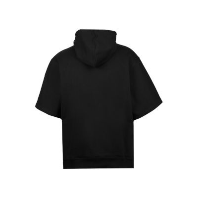 Худи оверсайз с коротким рукавом Warsaw унисекс, черный-3