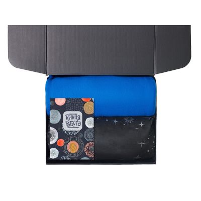 Подарочный набор с пледом, свечой и диффузором, синий-2