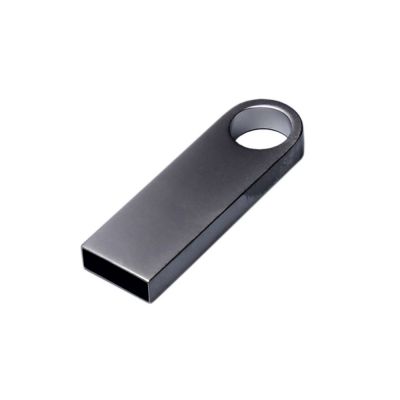 USB 2.0-флешка на 128 Гб с мини чипом и круглым отверстием, серебристый-1