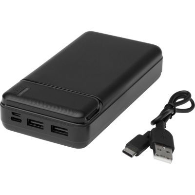 Портативное зарядное устройство Loop емкостью 20 000 мАч, сплошной черный-4