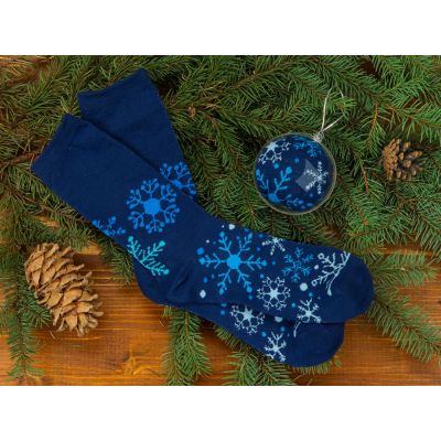 Носки в шаре Снежинка мужские, синий-0