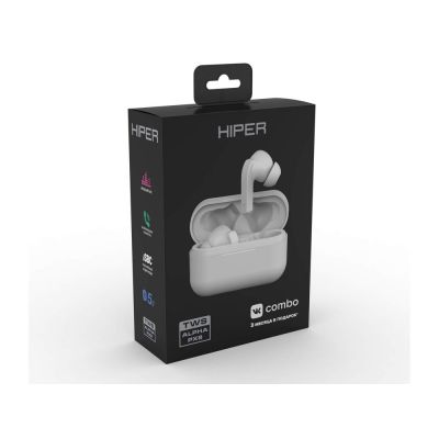 Беспроводные наушники HIPER TWS Alpha PX8 (HTW-APX8) Bluetooth 5.0 гарнитура, Белый-3