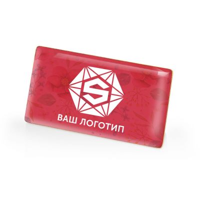 Значок металлический Прямоугольник закругленные углы, золотистый-0