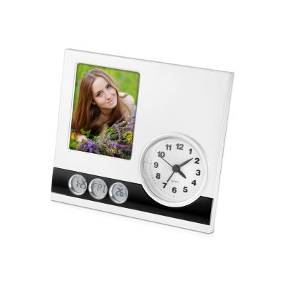 Часы с датой, термометром и рамкой для фотографии 6х9 см-0