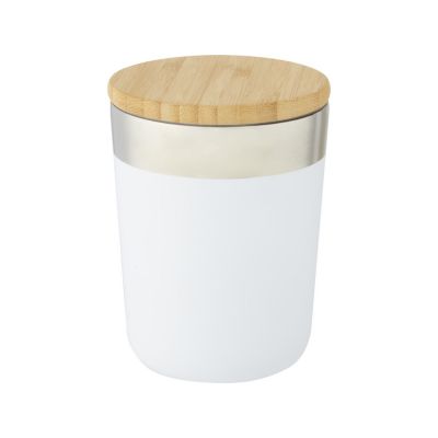 Lagan Кружка с медной вакуумной изоляцией объемом 300 мл и бамбуковой крышкой, белый-2