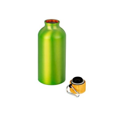 Бутылка Hip S Bamboo с карабином 400мл, зеленое яблоко-1