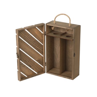 Коробка подарочная из массива дерева для 2х бутылок-1