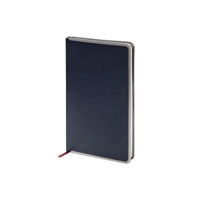 Ежедневник А5 недатированный Chelsea, синий (серебристый кант и срез)-0