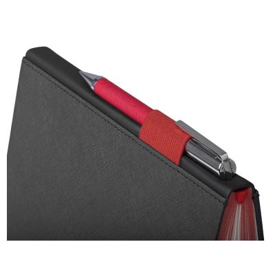 Бизнес блокнот Bossy с ручкой, черный и красный-3