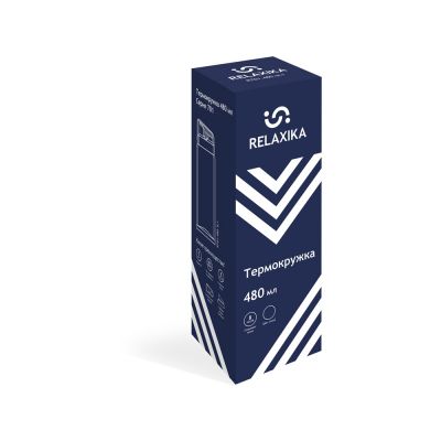 Термокружка Relaxika 701 (0,48 литра), синяя (без лого)-17