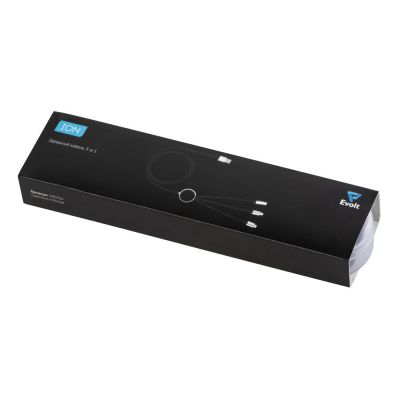 Кабель 3-в-1 с подсветкой логотипа Ion, черный-5