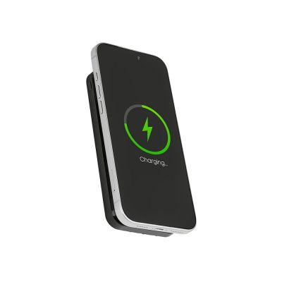 Магнитный беспроводной внешний аккумулятор со встроенными кабелями Мэни,быстаря зарядка, 10000 мАч, черный-3