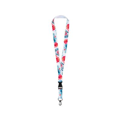 Ланъярд 2 см под сублимацию с карабином и межуровневым замком, черный-1