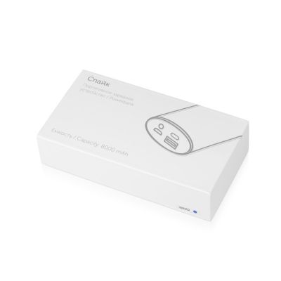 Портативное зарядное устройство Спайк, 8000 mAh, синий-8