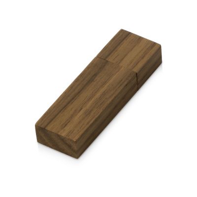 Флеш-карта USB 2.0 16 Gb Woody с магнитным колпачком, темное дерево-0
