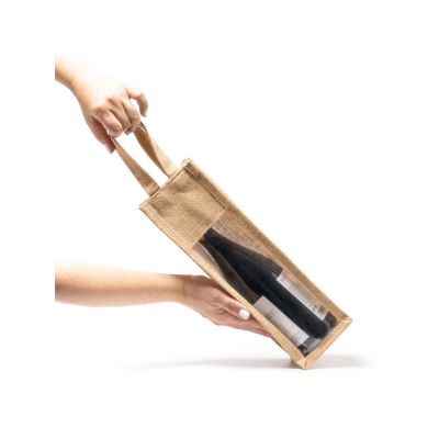 Сумка NIMBA из ламинированного джута с окошком, бежевый-1