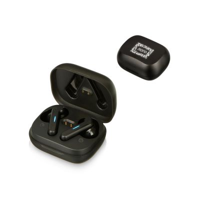 Беспроводные наушники с шумоподавлением c подсветкой лого Lites, черные-0