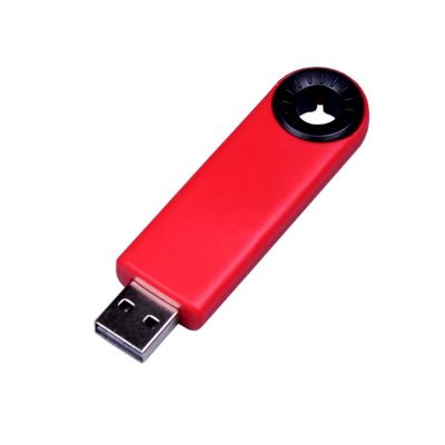USB-флешка промо на 64 Гб прямоугольной формы, выдвижной механизм, черный-0