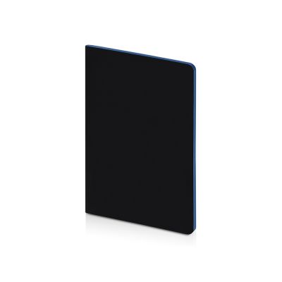 Бизнес-тетрадь А5 Pragmatic Contrast, 40 листов в клетку, черный с голубым срезом-0