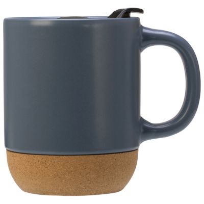 Кружка Denpasar с пробковым дном и крышкой, цветная с двух сторон, антрацит-4