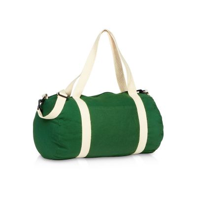 Хлопковая сумка Barrel Duffel, зеленый/бежевый-0