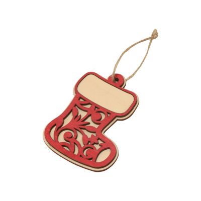 Подвеска деревянная Новогодний валенок-0