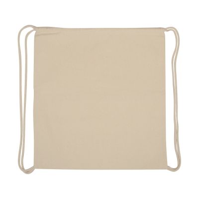 Рюкзак-мешок хлопковый Lark с цветной молнией, натуральный/зеленое яблоко-4