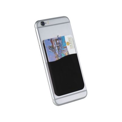 Картхолдер с креплением на телефон Gummy, черный-1