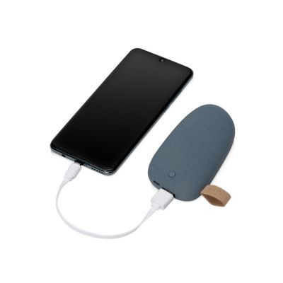 Внешний аккумулятор в форме камня Stone, 5200 mAh, серо-синий-1