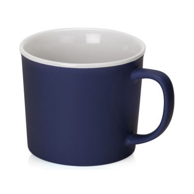 Матовая кружка Nancy 360 мл цветная снаружи, белая внутри, темно-синий-0