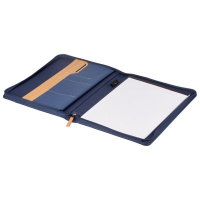 Портфолио А4 из RPET на молнии Harvey, 40 л FSC бумаги, синий-3