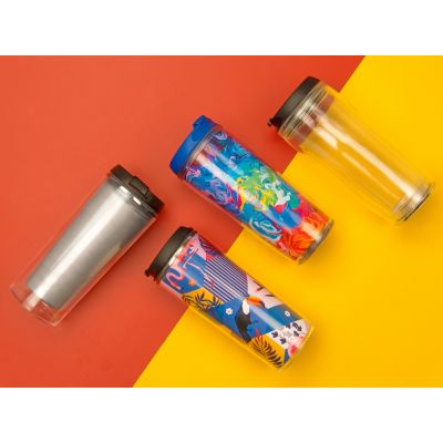 Термокружка Remix 400мл, прозрачный/черный-5