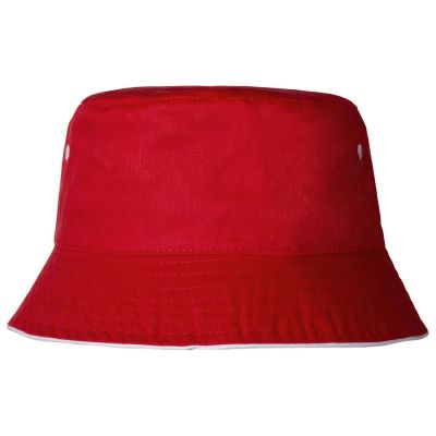 Панама с контрастной окантовкой , красный/белый-1