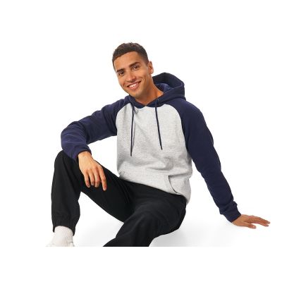 Толстовка с капюшоном Dublin мужская, темно-синий/серый меланж-1
