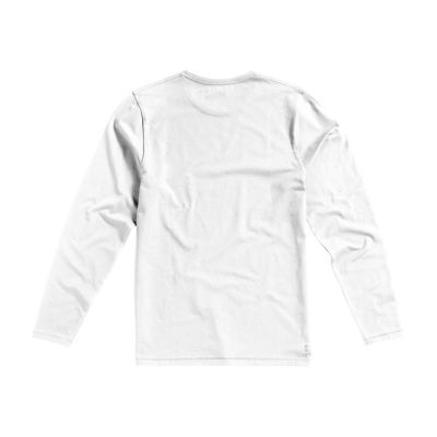 Ponoka мужская футболка из органического хлопка, длинный рукав, белый-6