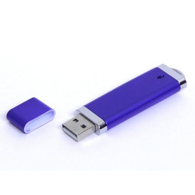 USB-флешка промо на 128 Гб прямоугольной классической формы, синий-0