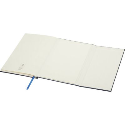 Блокнот Alejandra формата А5 с твердой обложкой из переработанной кожи - Синий-5